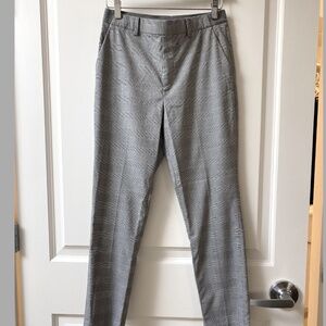 Uniqlo Size Small Elastic Waist Ankle Pants Grey Tartan